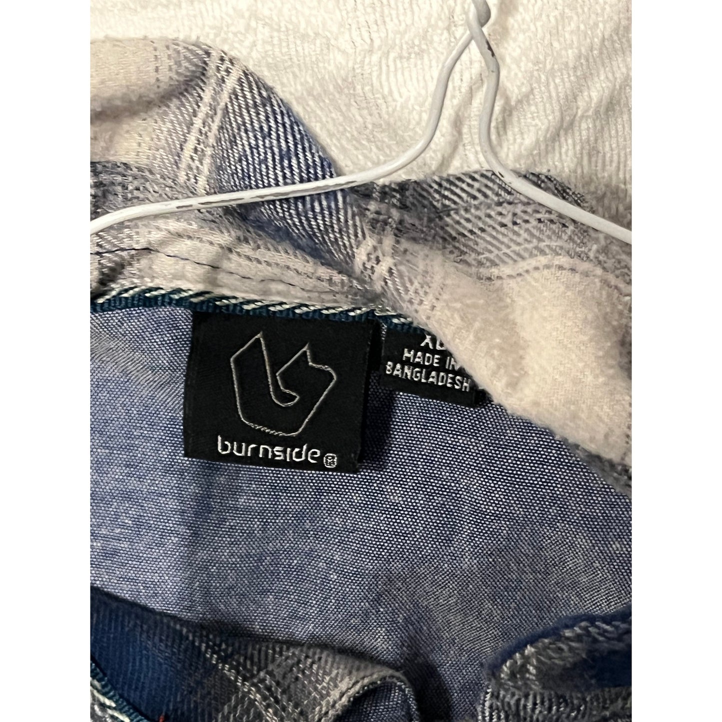 Camisa de franela de Burnside, azul grisáceo, con botones, para hombre, talla XL