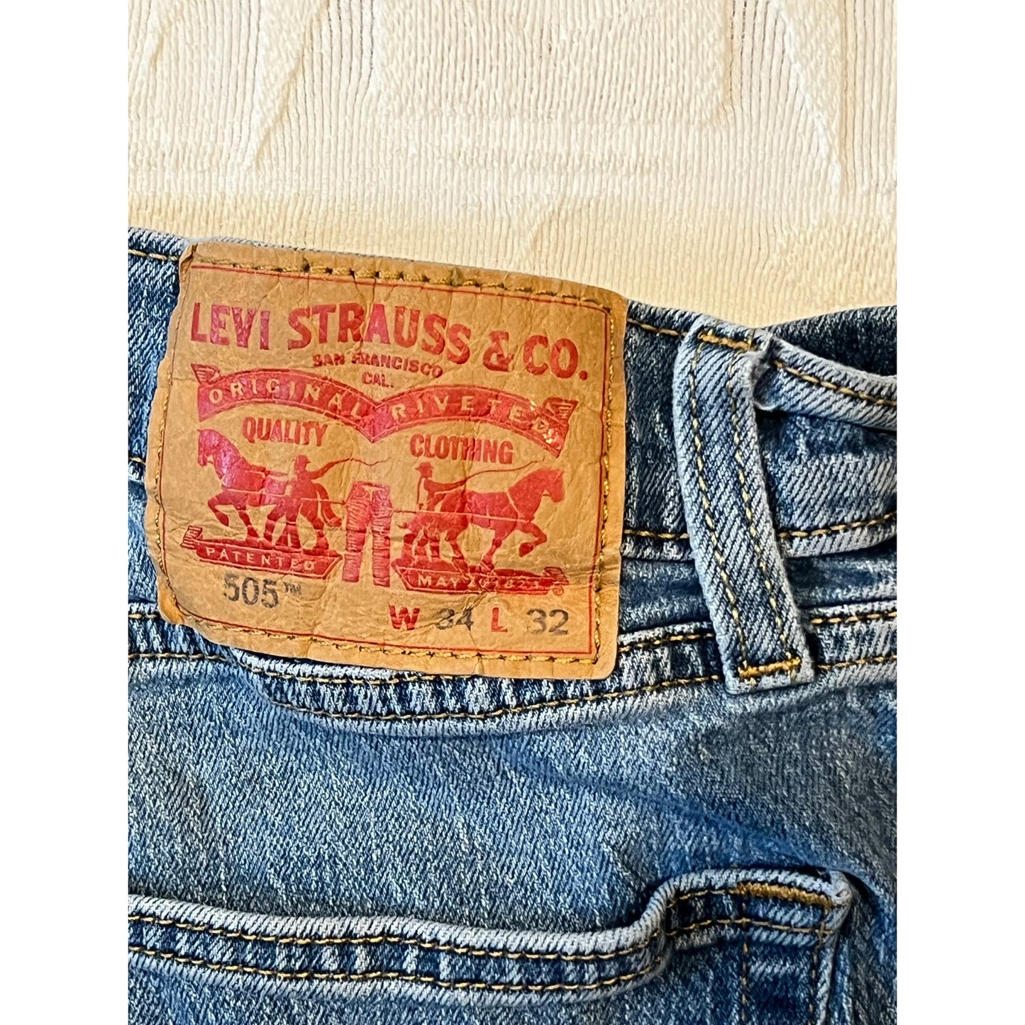 Levi's 505 Regular Straight Leg Jeans Mens 34x32