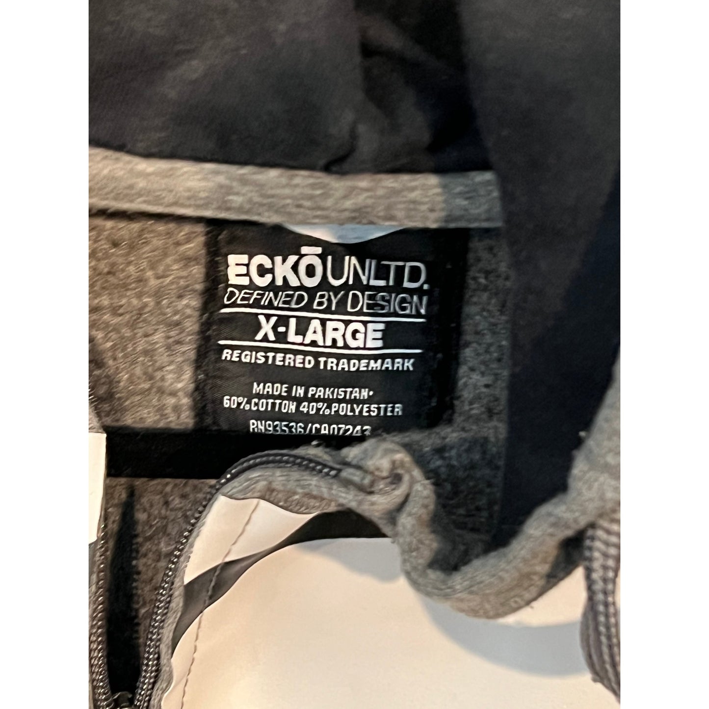 Ecko Unltd Defined by Design Full Zip Gray Hoodie Mens XL