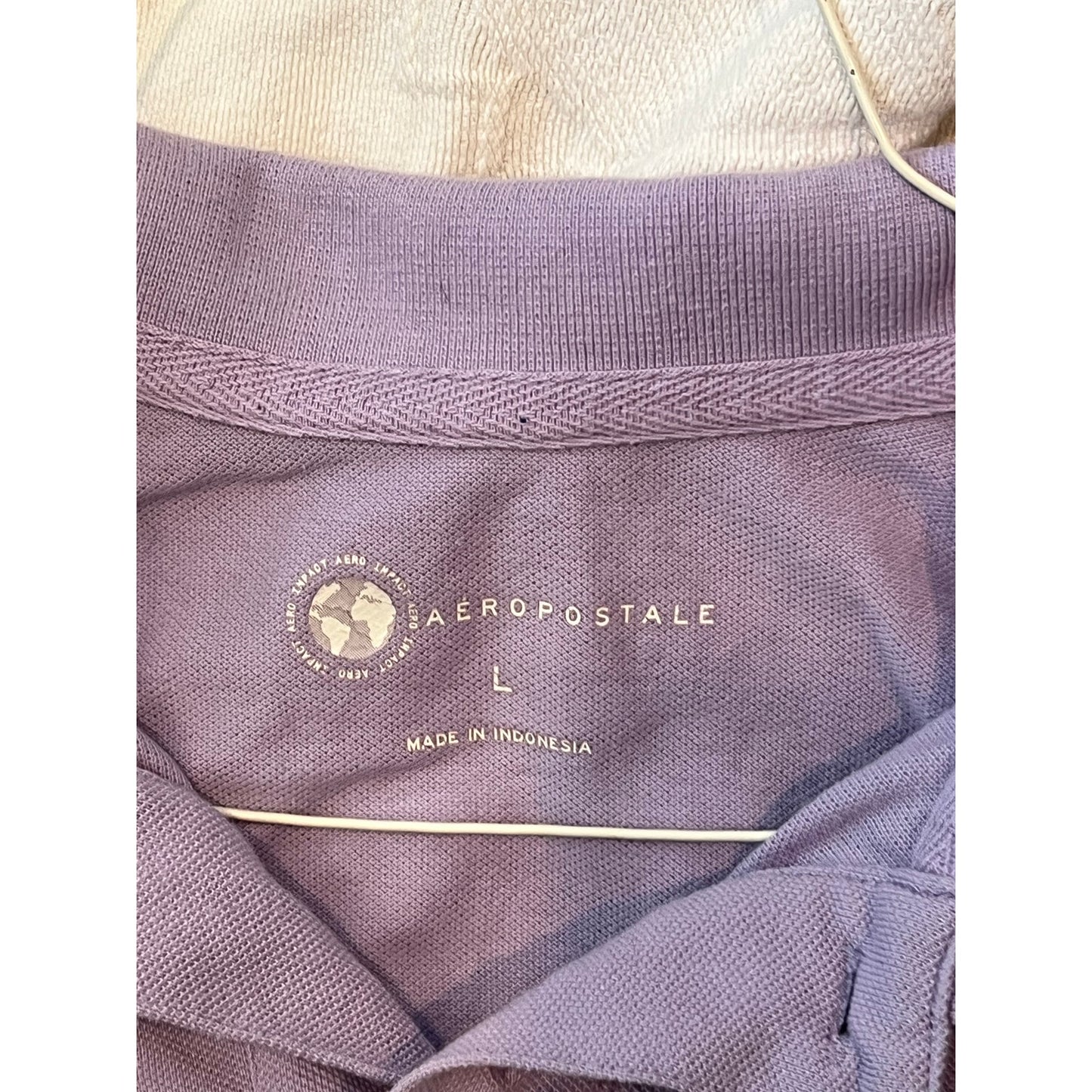 Camisa Polo Aeropostale Morado Lavanda Talla L de Hombre