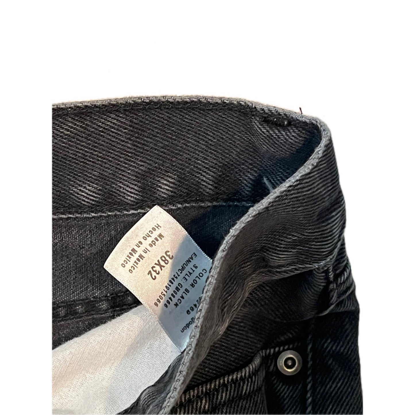 George Regular Straight Black Jeans Mens 38x32