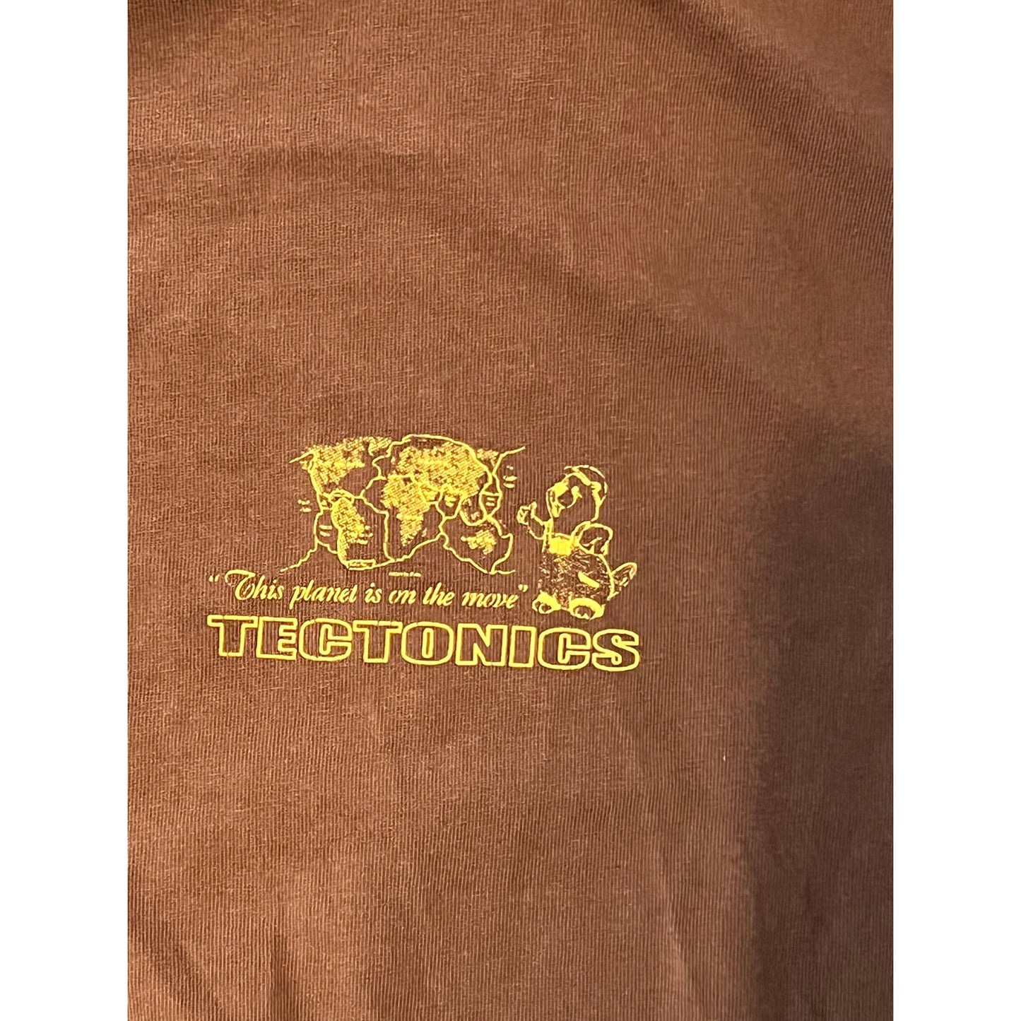 H&M Tectonics Thick Loose Fit Brown T-Shirt Mens L