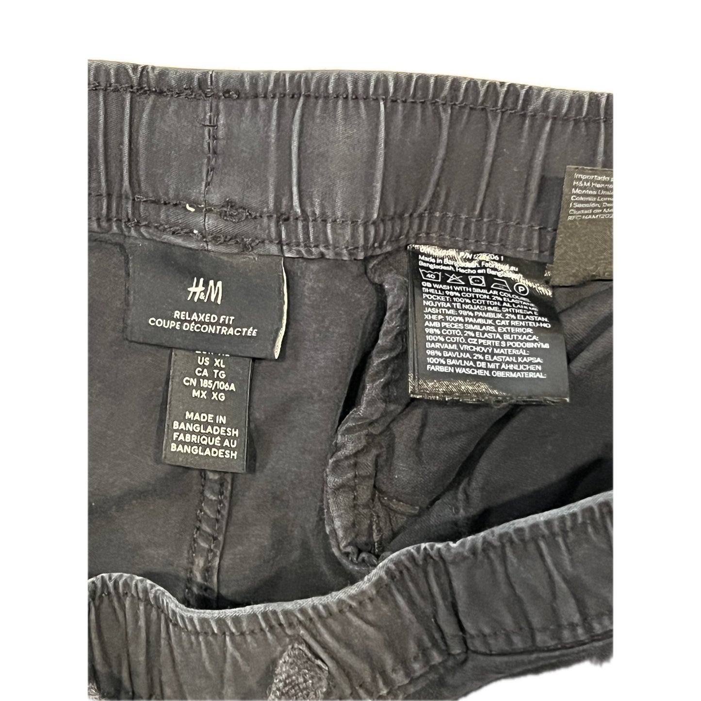 H&M Baggy Black Cargo Pants Mens XL