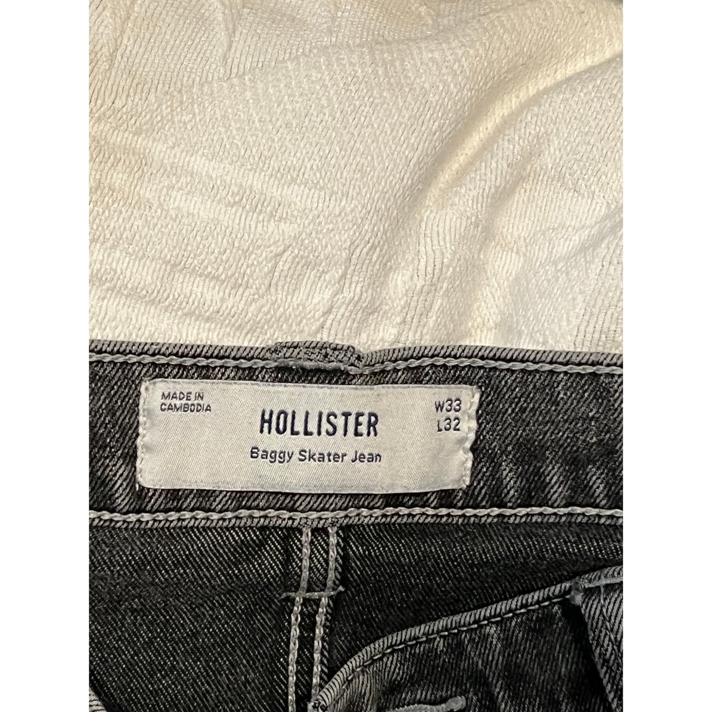 Hollister Baggy Skater Black/Gray Jeans 33x32