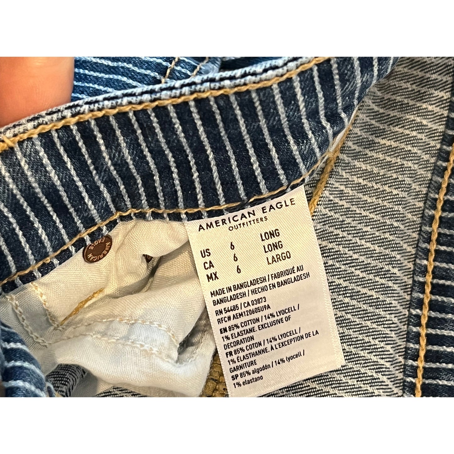 American Eagle Super High Rise Baggy Straight Jeans Woman 6L