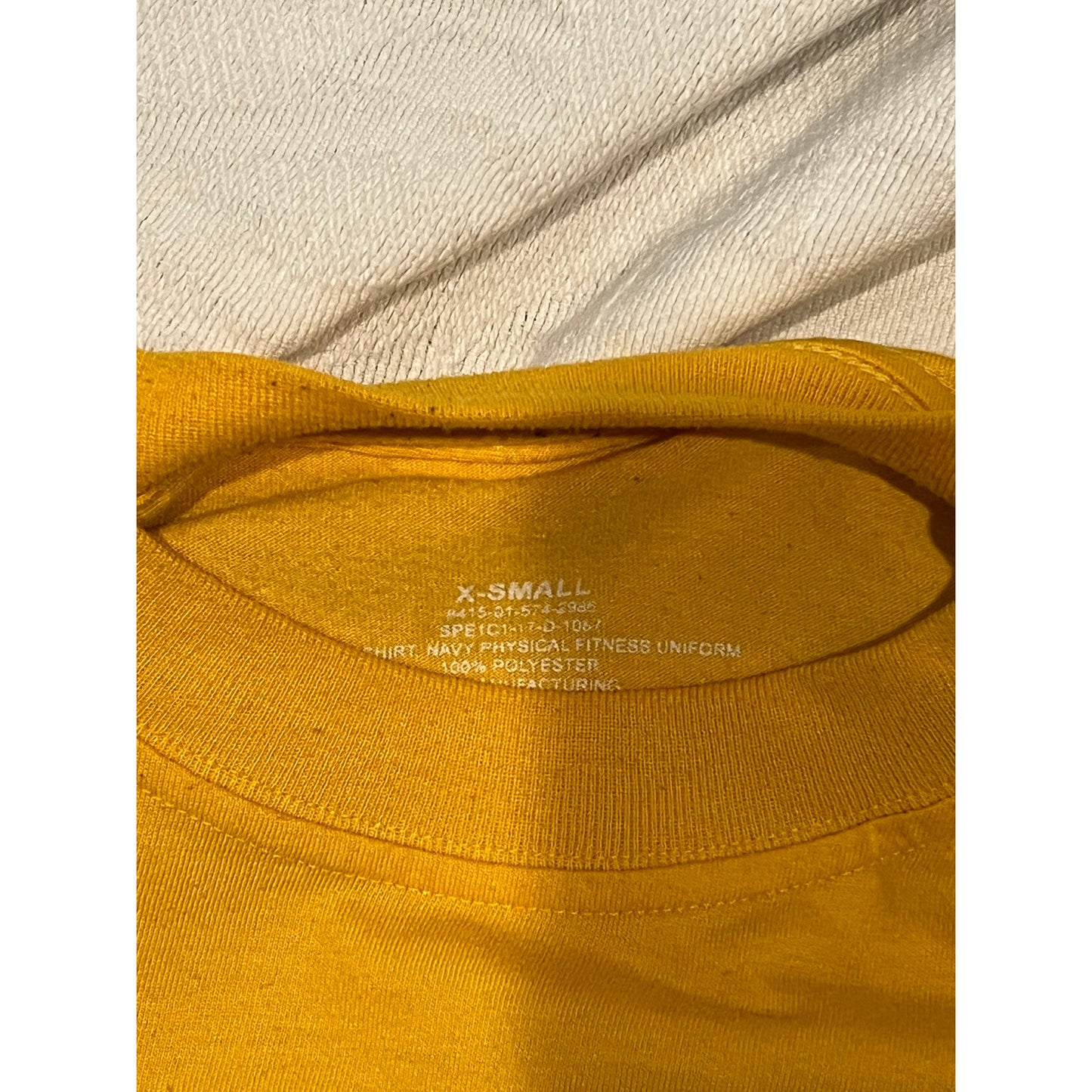 US Navy Yellow Cotton T-Shirt Mens XS