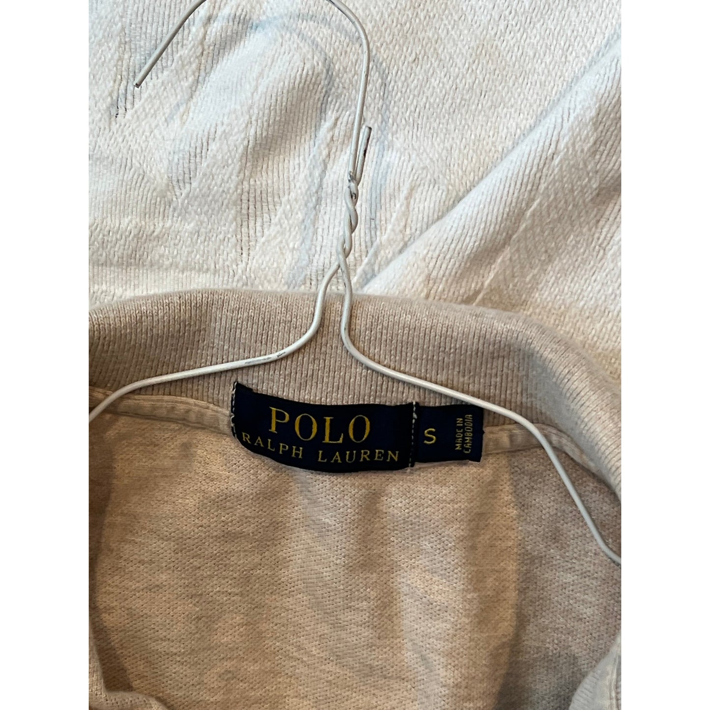 Polo Ralph Lauren Pull de rugby à manches longues beige homme taille S