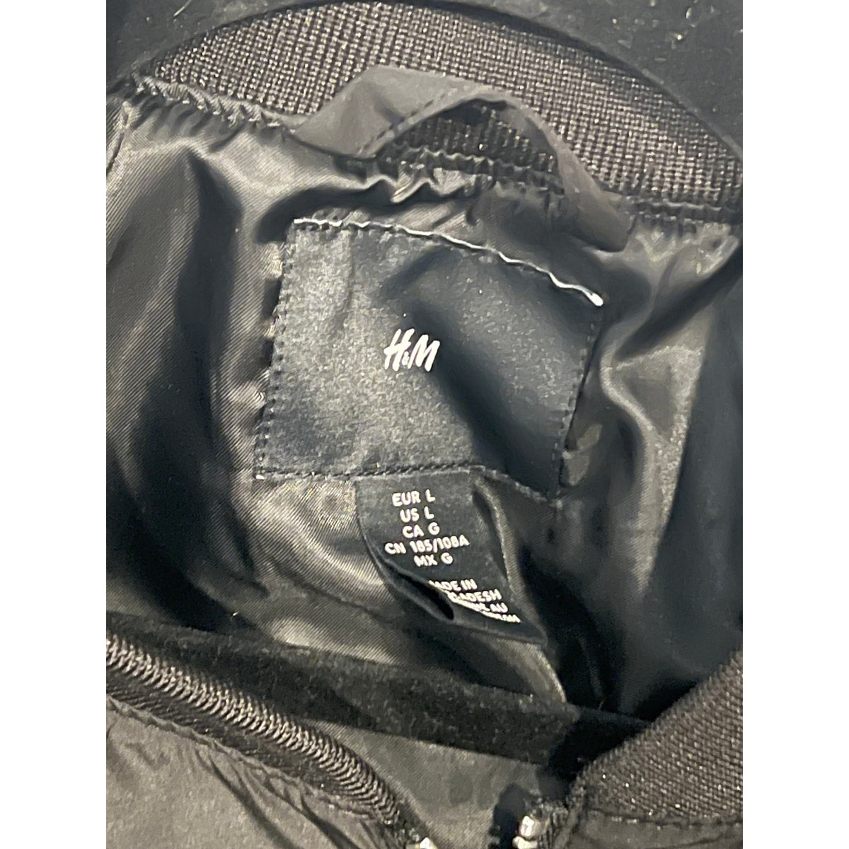 H&M Black Bomber Jacket Womans Large