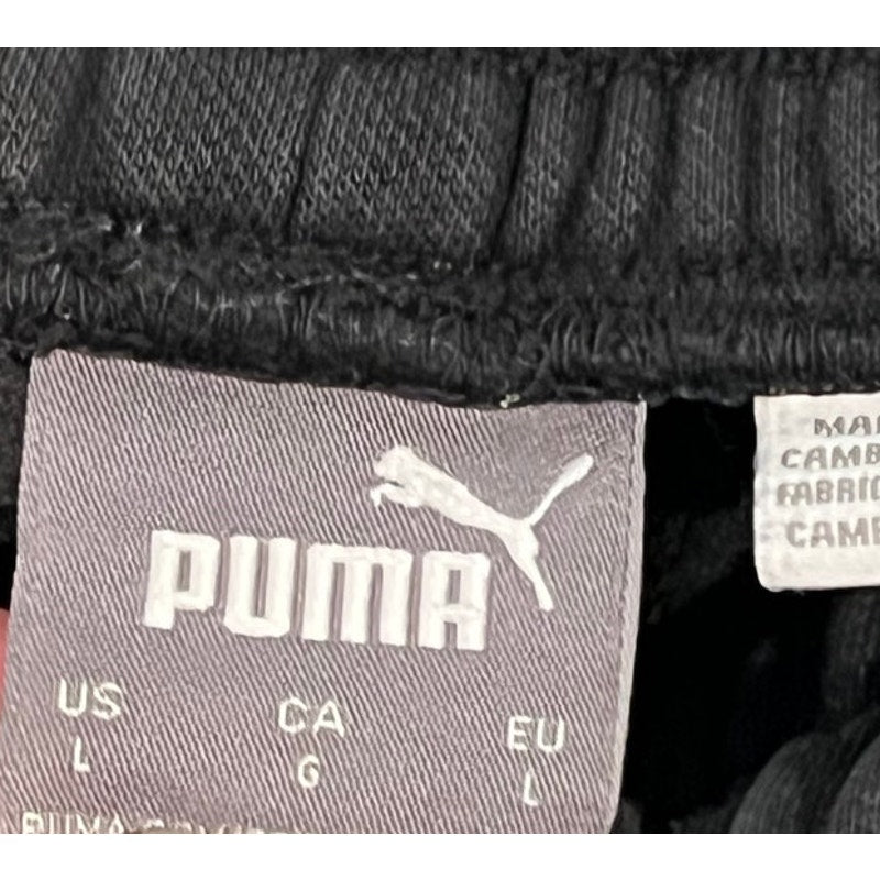Puma Black Cuffed Ankle Sweatpants Mens Large