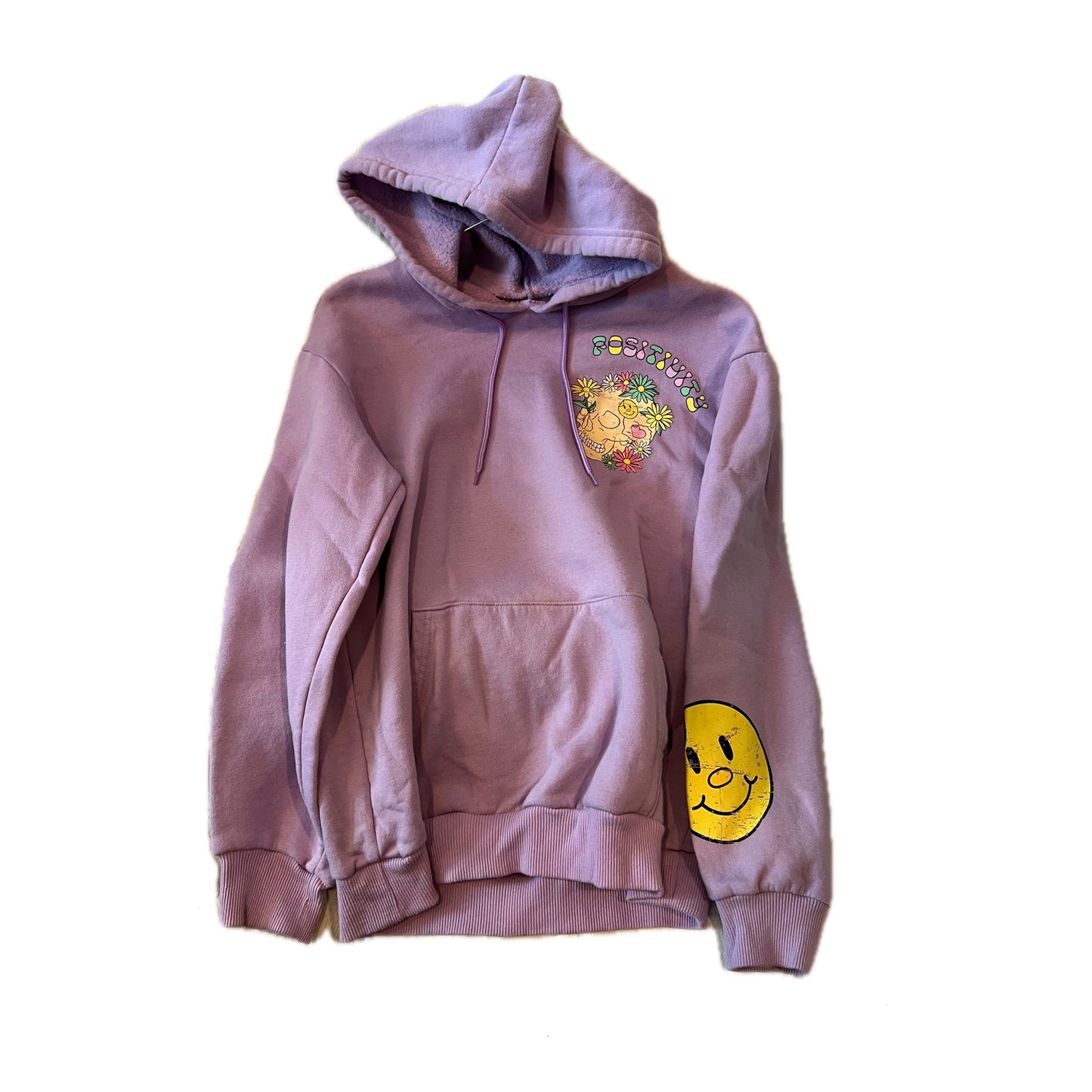 Chemistry Positive Skull Pullover Pink hoodie Mens M