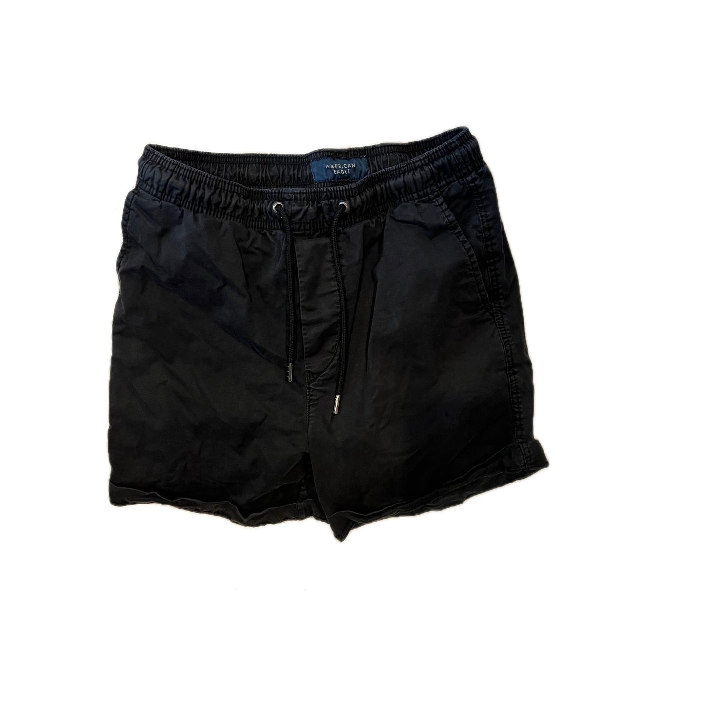 American Eagle Drawstring Black Casual Shorts Mens XS