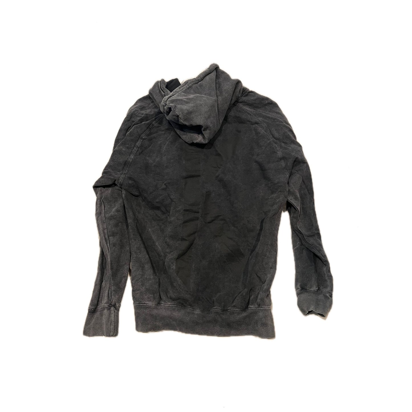 Vintage Distress Charcoal Gray Pullover Hoodie Mens Med