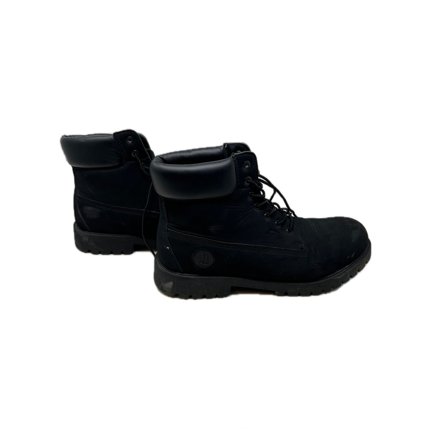Bass Brushed Leather Combat Black Boots Mens 13