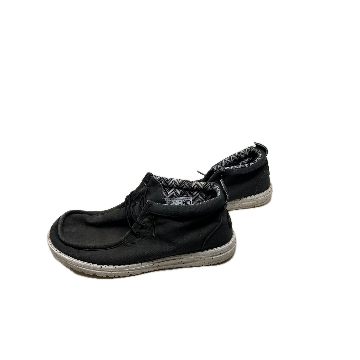 Hey Dude Men's Wally Mid Canvas Black/White Size 9 40701-066
