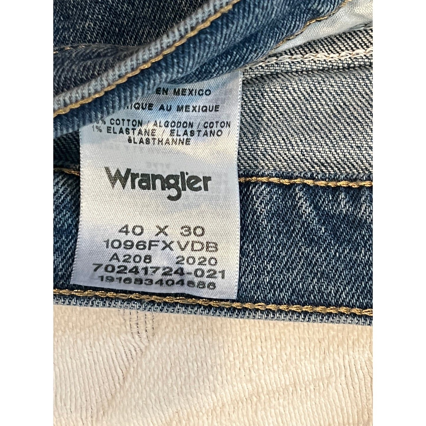 Wrangler Classic Straight Blue Jeans Mens 40x30