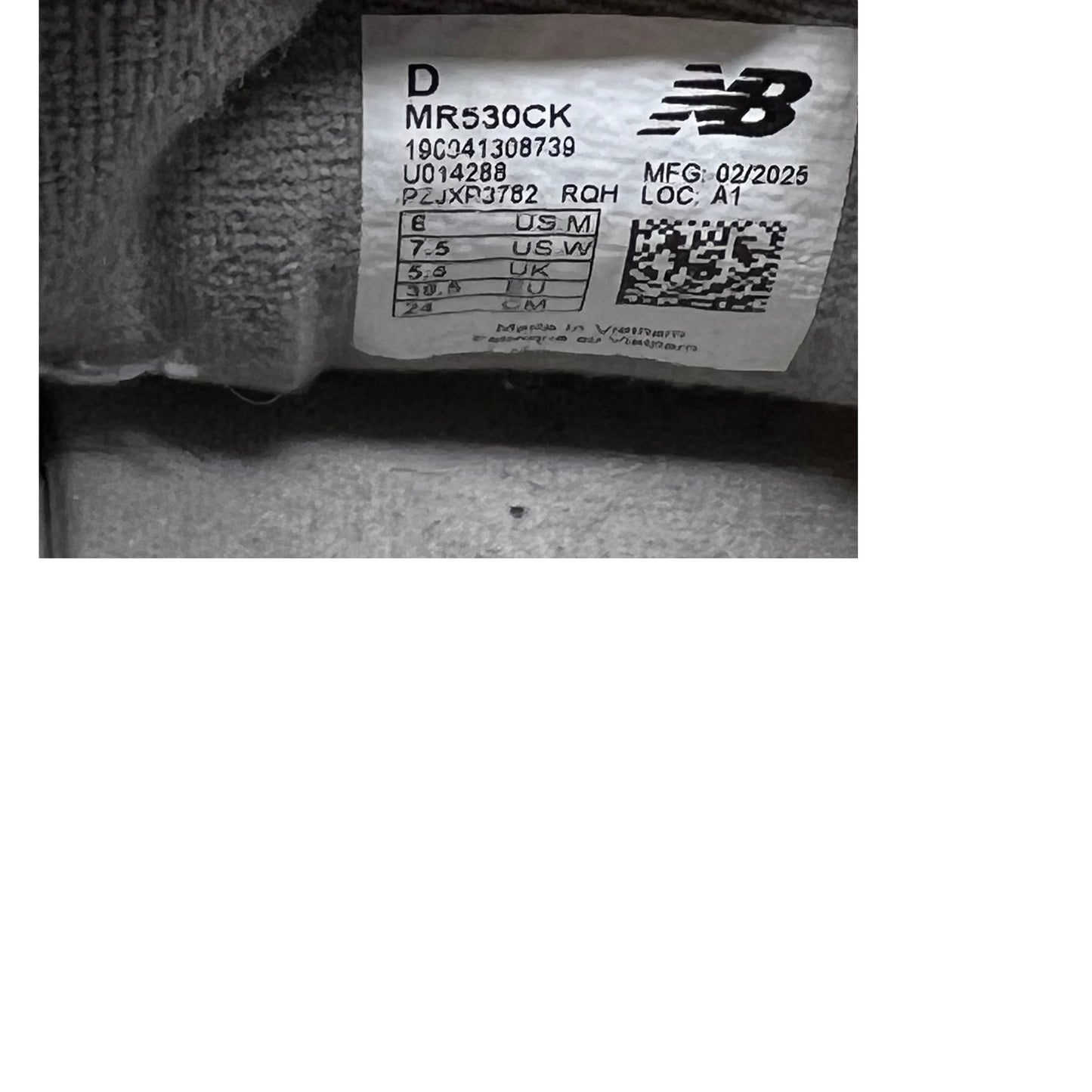 Zapatillas New Balance 530 Raincloud Silver Metallic para mujer, talla 7.5