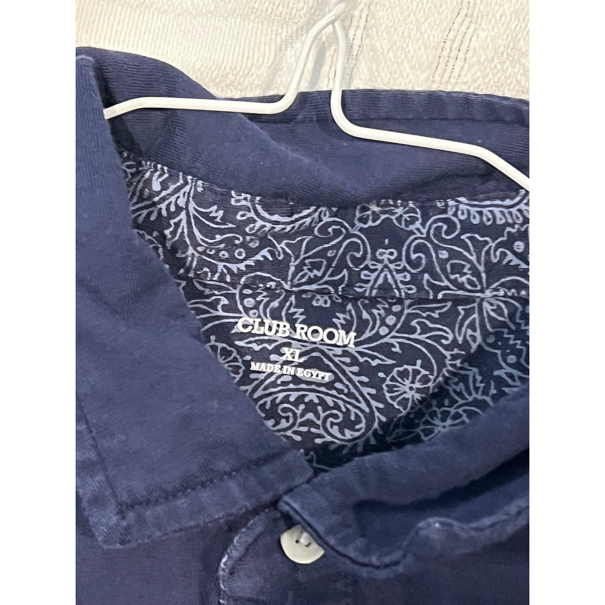 Club Room Navy Blue Short Sleeve Button Shirt Mens XL