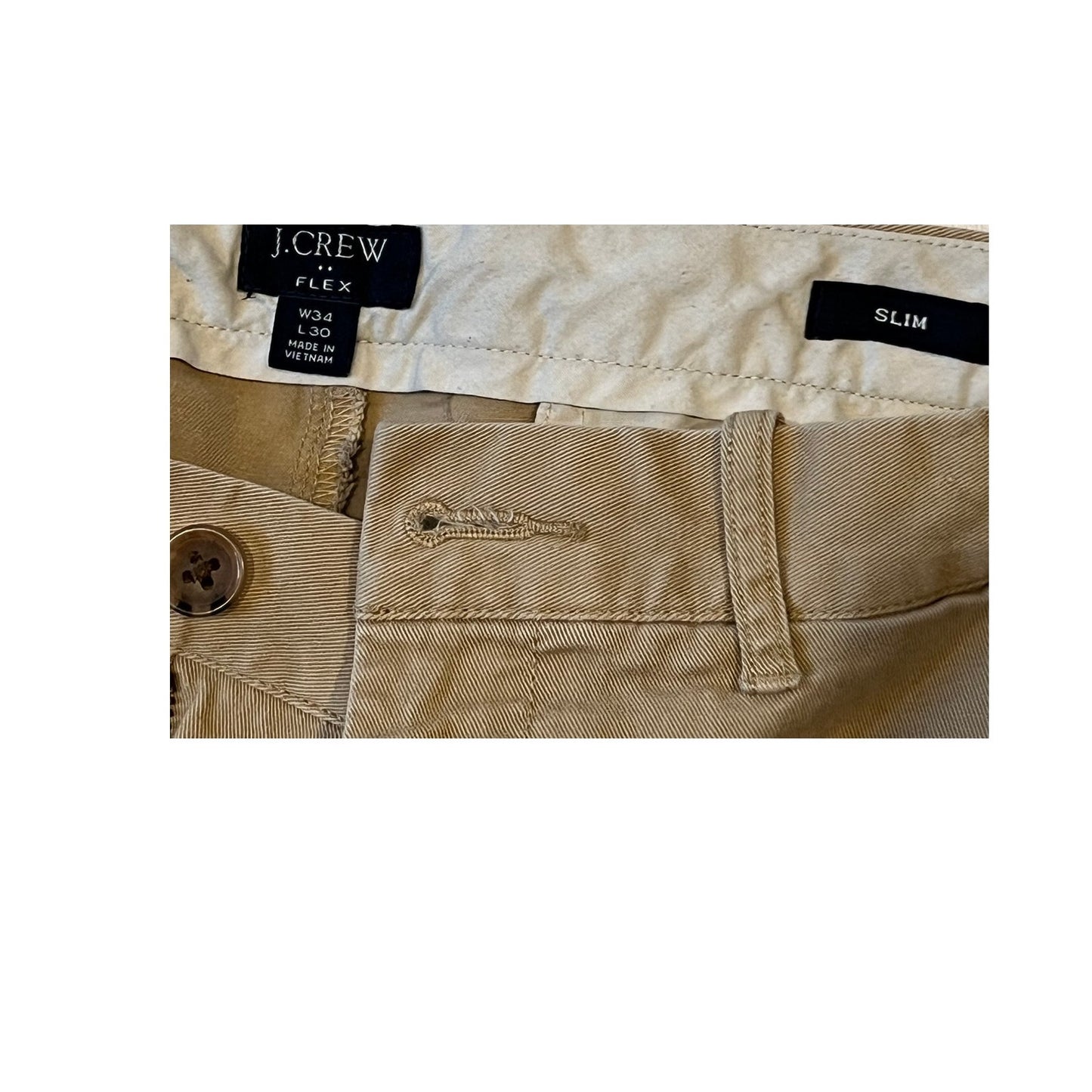J Crew Flex Flat Front Slim Chinos Mens 34x30