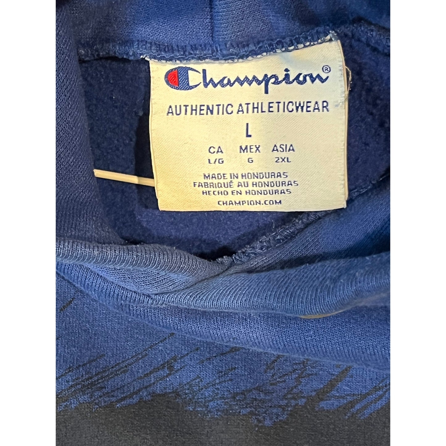 Champion Blue Classic Sweatshirt Pullover Hoodie Mens L