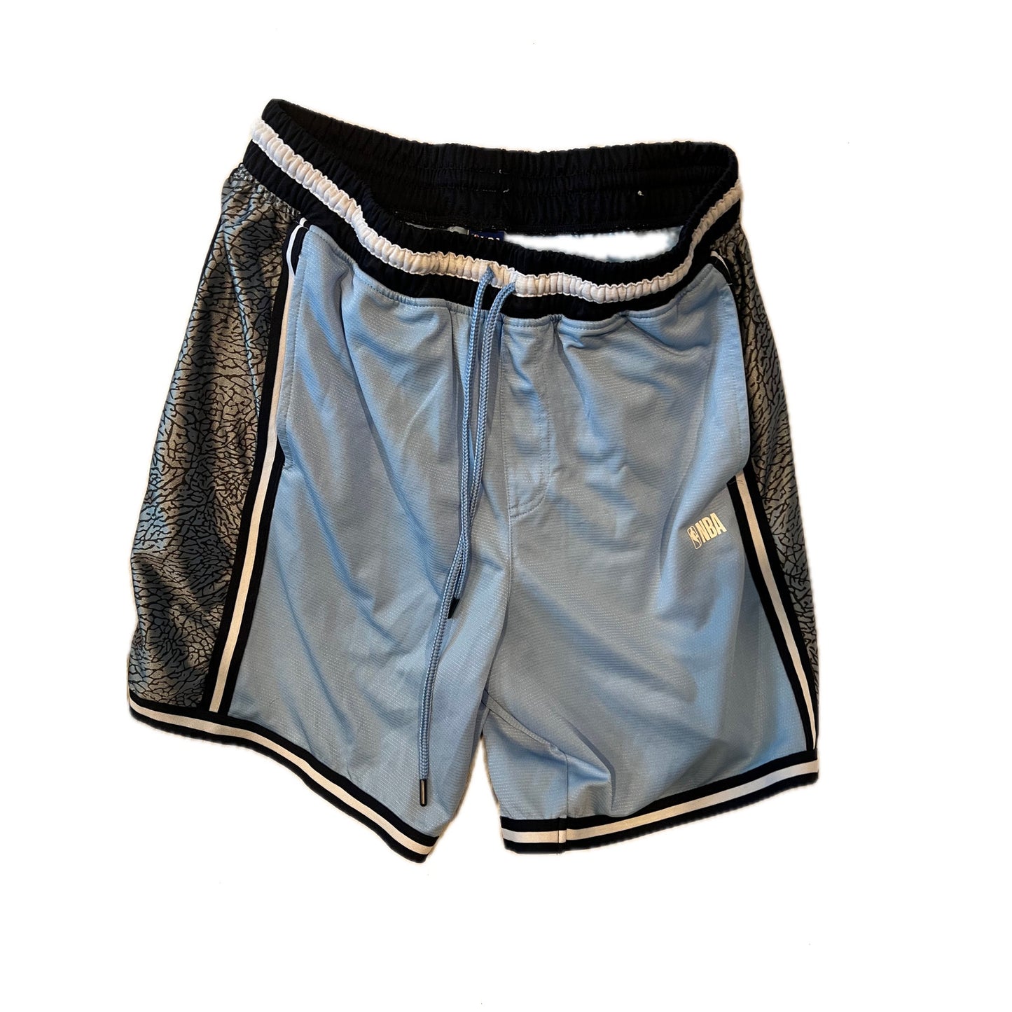 NBA Baby Blue Black Basketball Shorts, Men's L