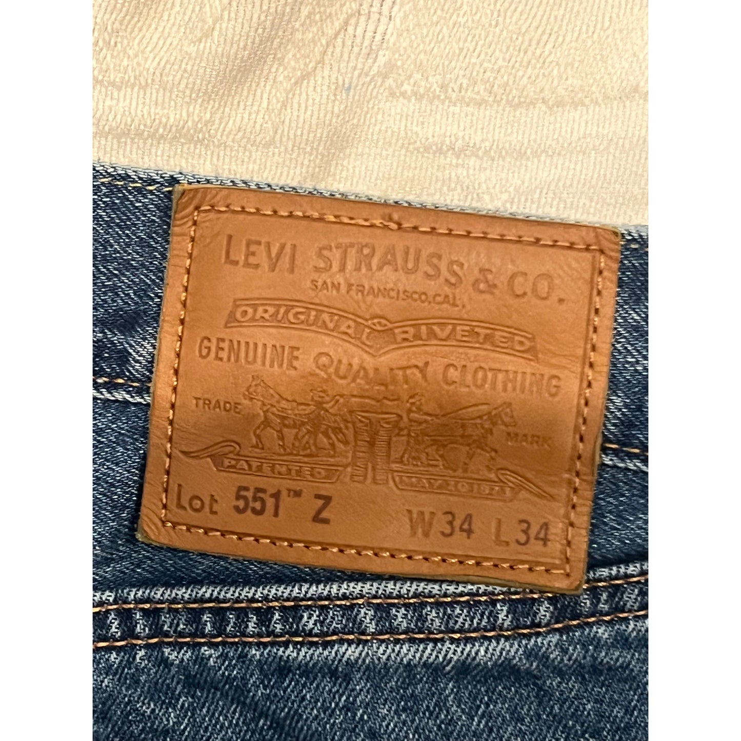 Levi's 551 Z Authentic Straight Fit Mens Jeans 34x34