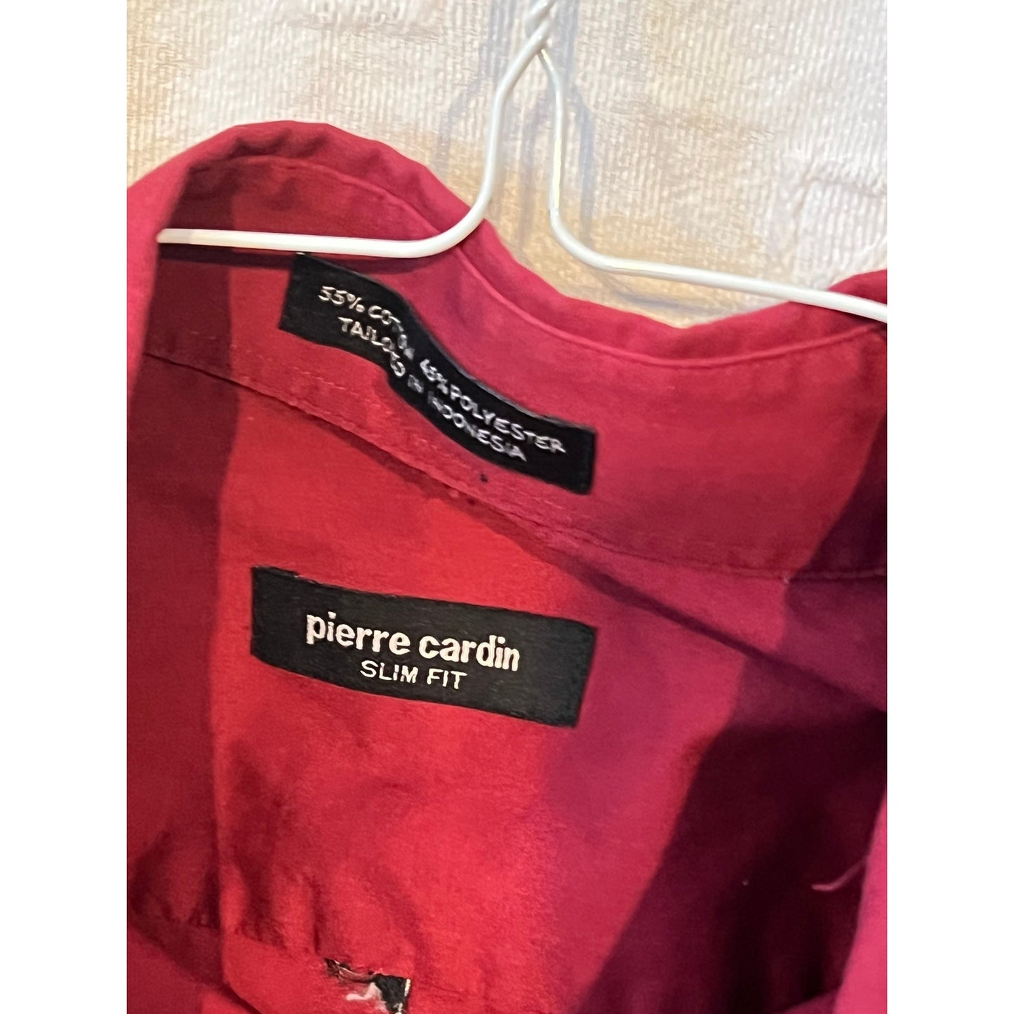 Chemise habillée rouge homme Pierre Cardin coupe slim taille M