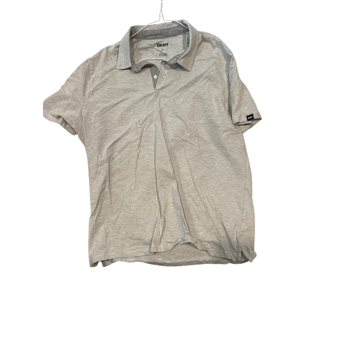 DKNY White Horizontal Pin Stripe Polo Shirt Mens XL