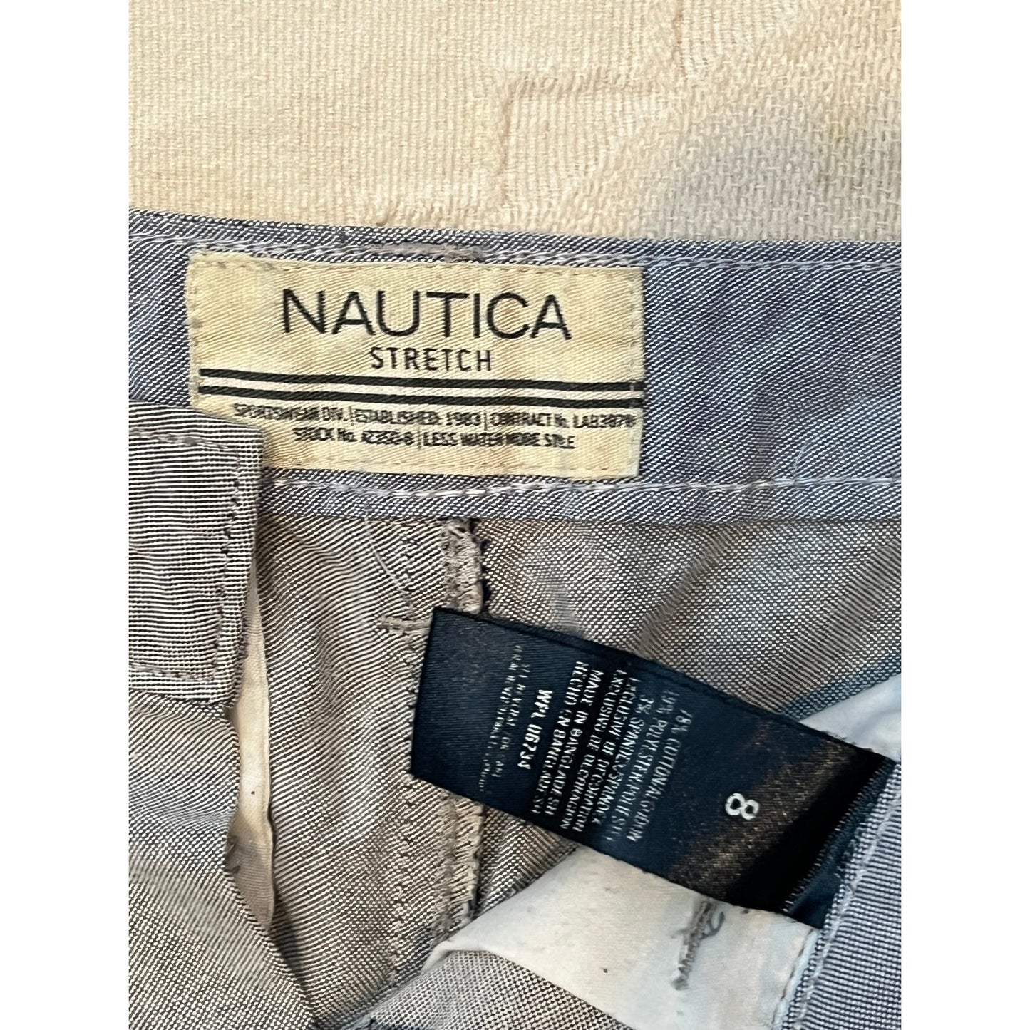 Nautica Gray Blue Casual Shorts Kids Med 8