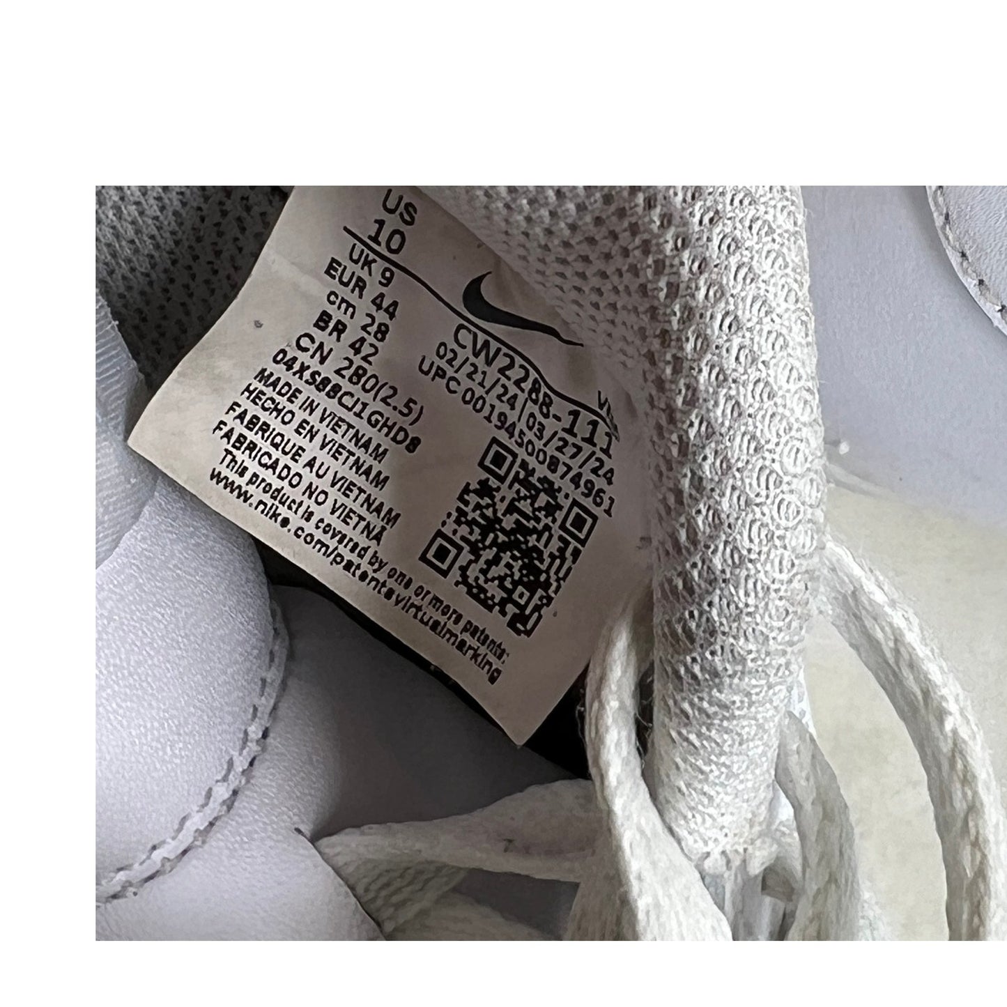 Nike White Air Force 1 Model CW2288-111 Mens 10