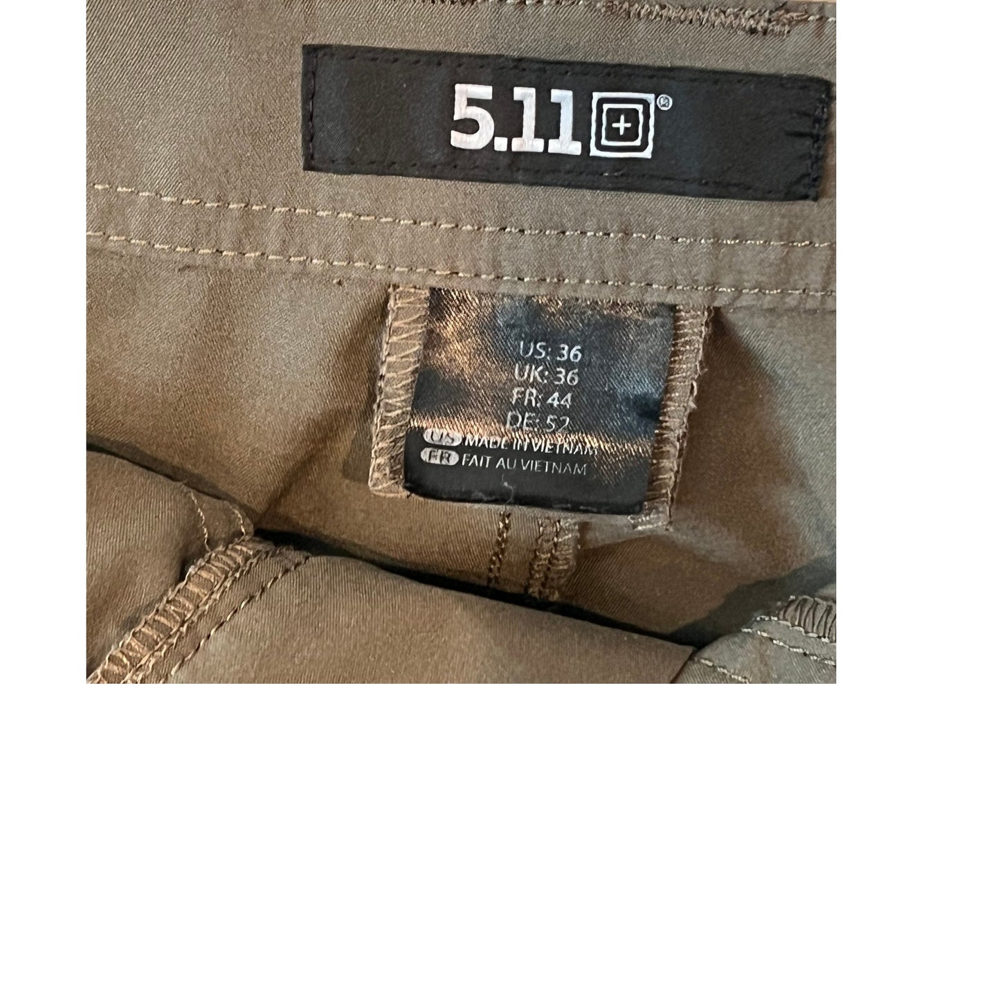 5.11 Khaki Green Flat Front Chino Shorts Mens 36x8