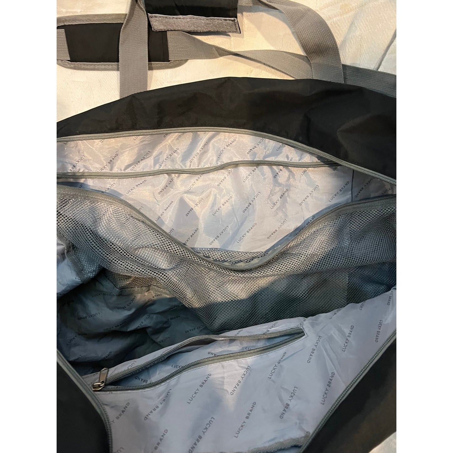 The Lucky Brand Black Duffel Bag, 24"x10"x10"