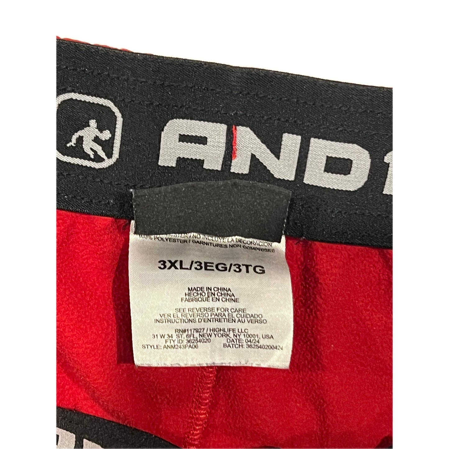 And 1 Red Sweat Track Pants Mens 3XL