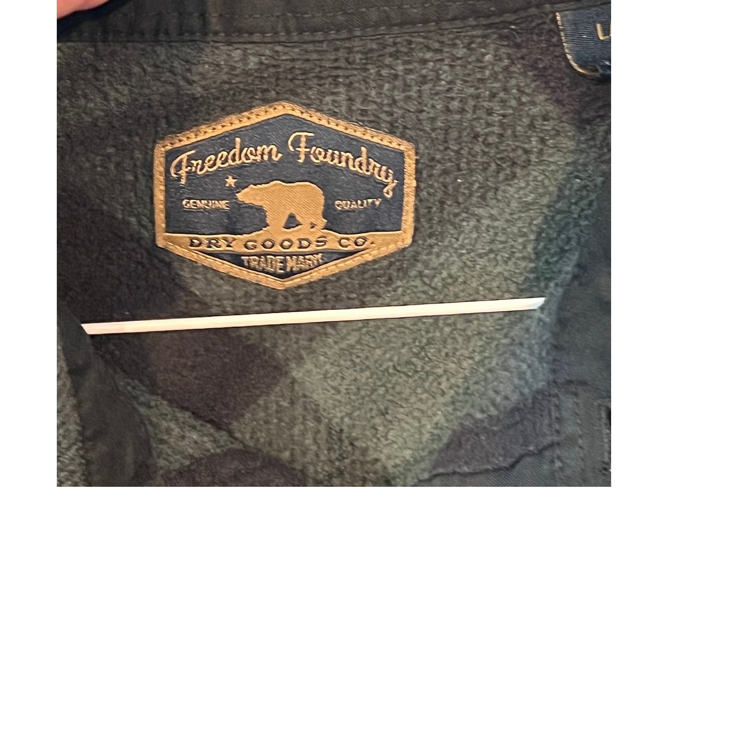 Freedom Foundry Franela a cuadros verde y negra para hombre, talla grande