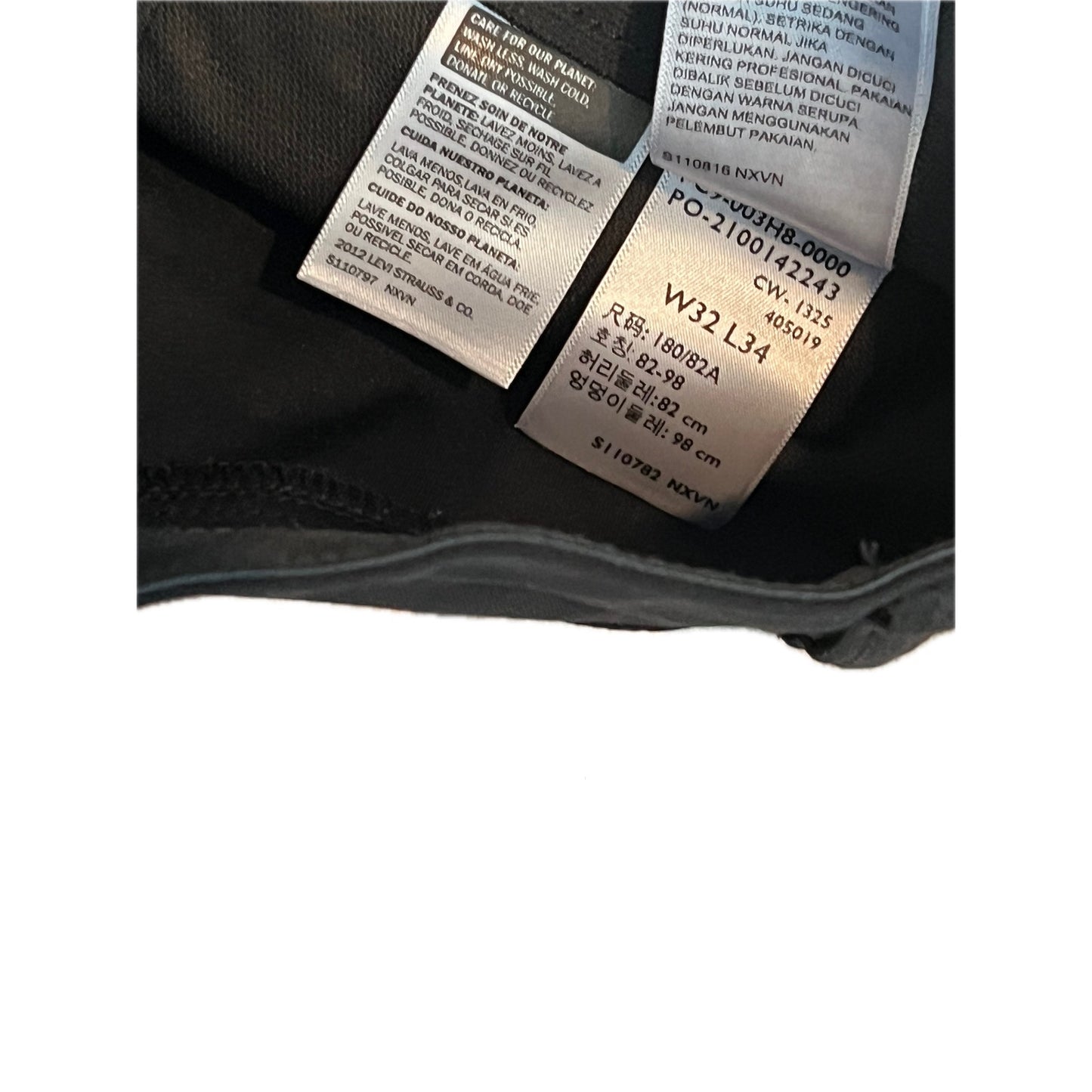 Pantalon Chino Coupe Droite Homme Dockers Go Noir Devant Plat 32x34