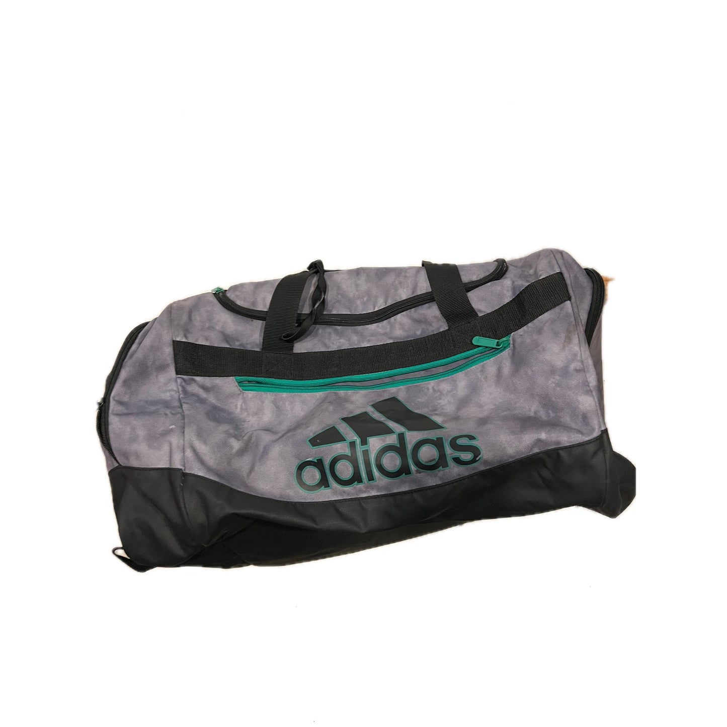Adidas Defender Large Black Gray Green Duffel Gym Bag