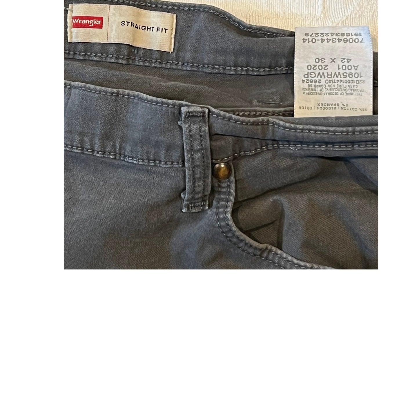 Wrangler Straight Fit Jeans Mens 42x30