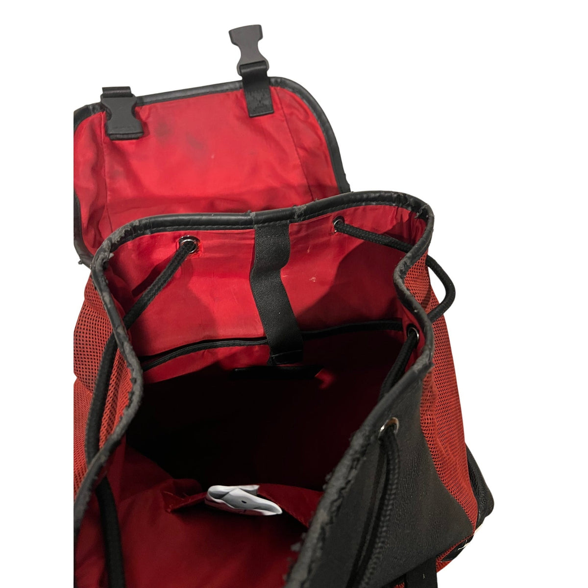 Michael Kors Cooper Leather Mesh Pckt Backpack Red Black
