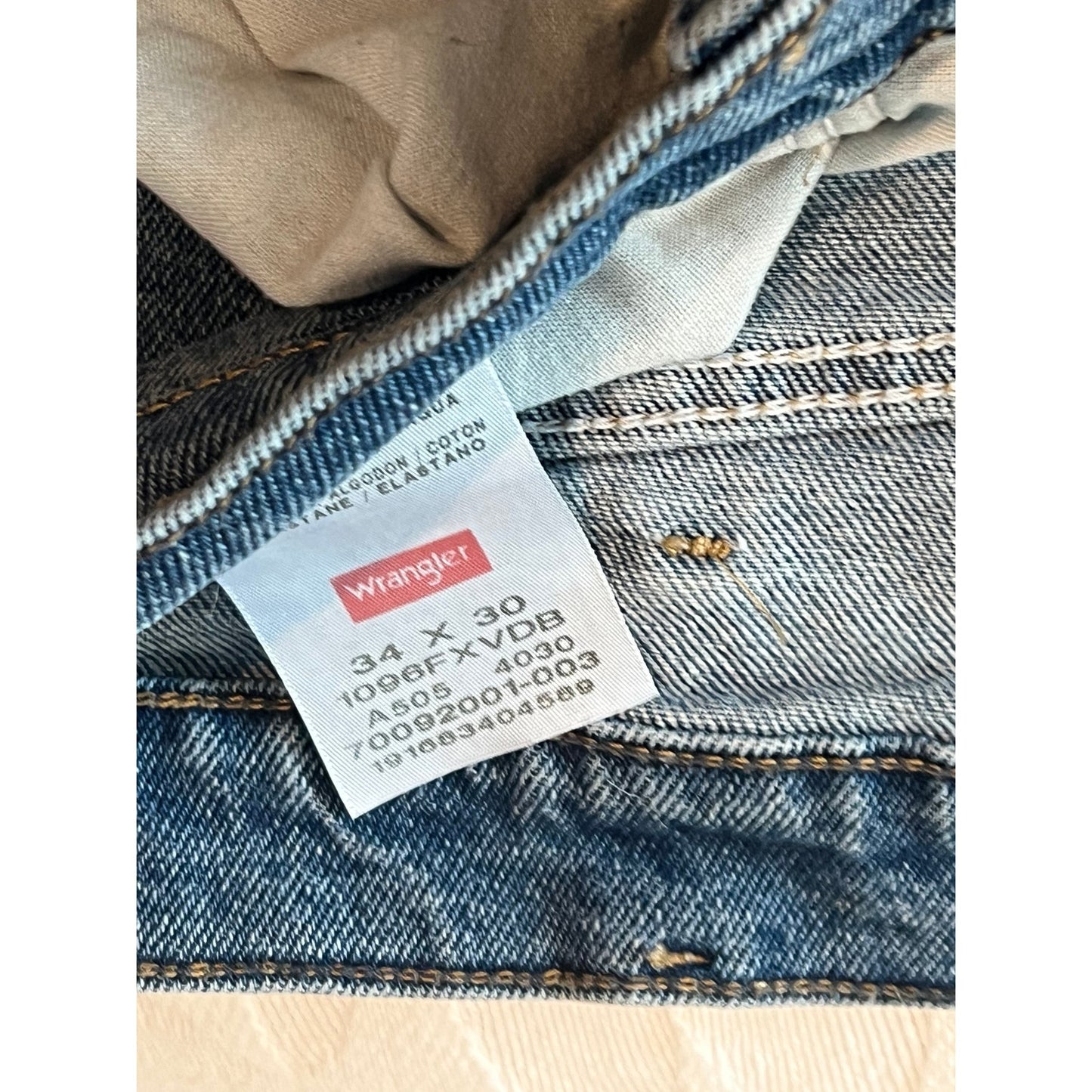 Wrangler Straight Leg Blue Jeans Mens 34x30