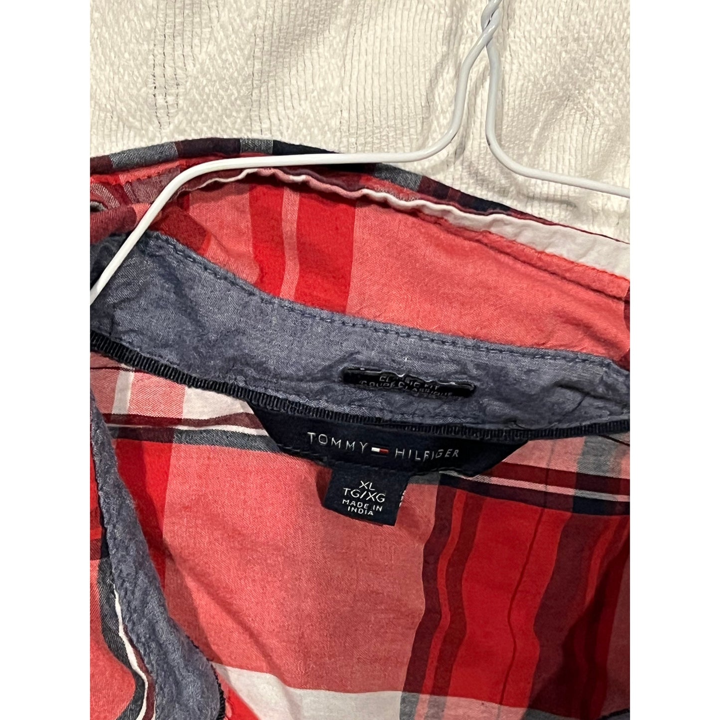 Tommy Hilfiger Red Black Checkered Button Up Shirt XL