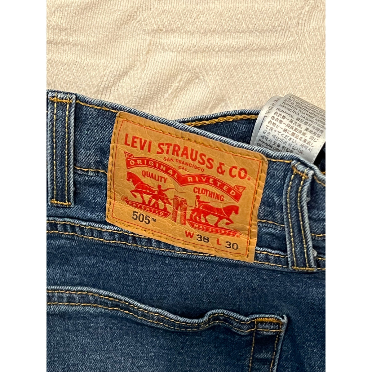 Levi's 505 Regular Straight Leg Jeans Mens 38x30