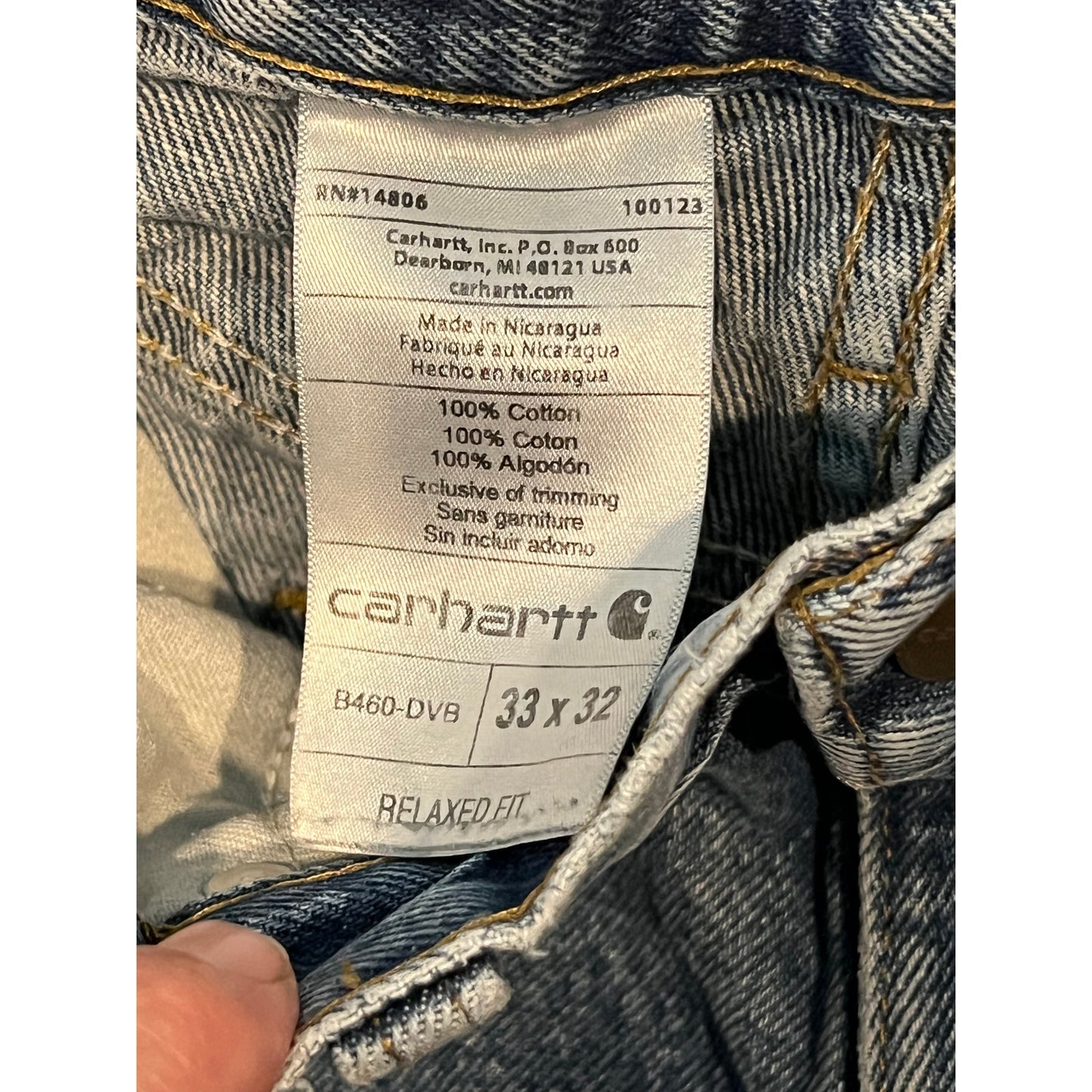 Carhartt Relaxed Fit Blue Jeans Mens 33x32