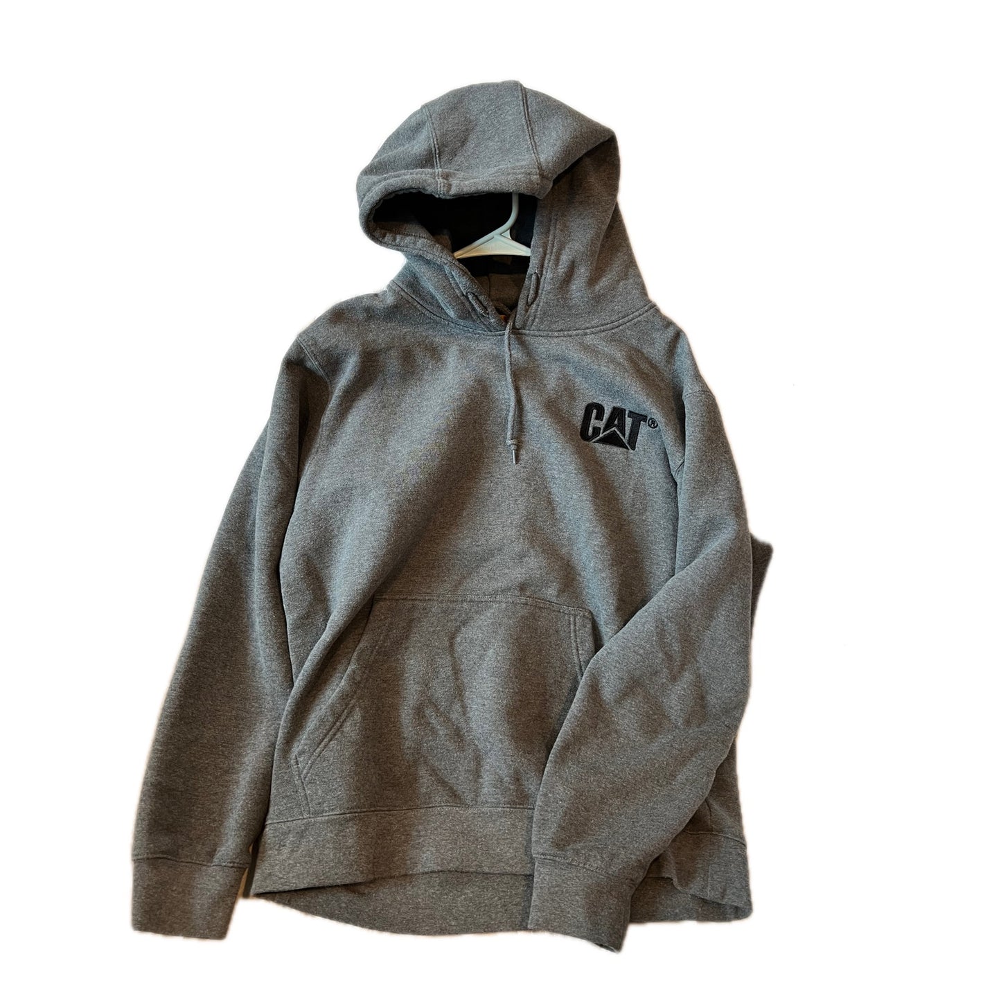 CAT Thick Warm Gray Hoodie Mens L