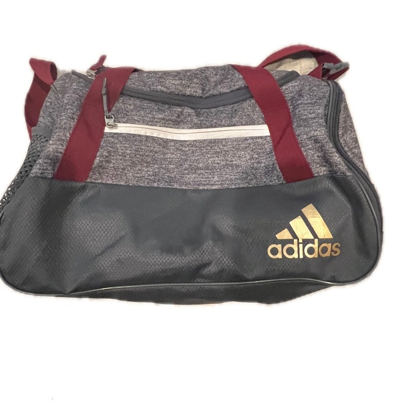 Adidas Defender Small Gray Black Gym Bag 18"x10"x12"