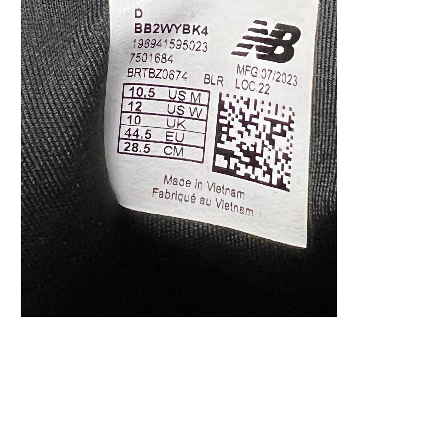 Baskets noires New Balance TWO WXY v4 Homme 10.5