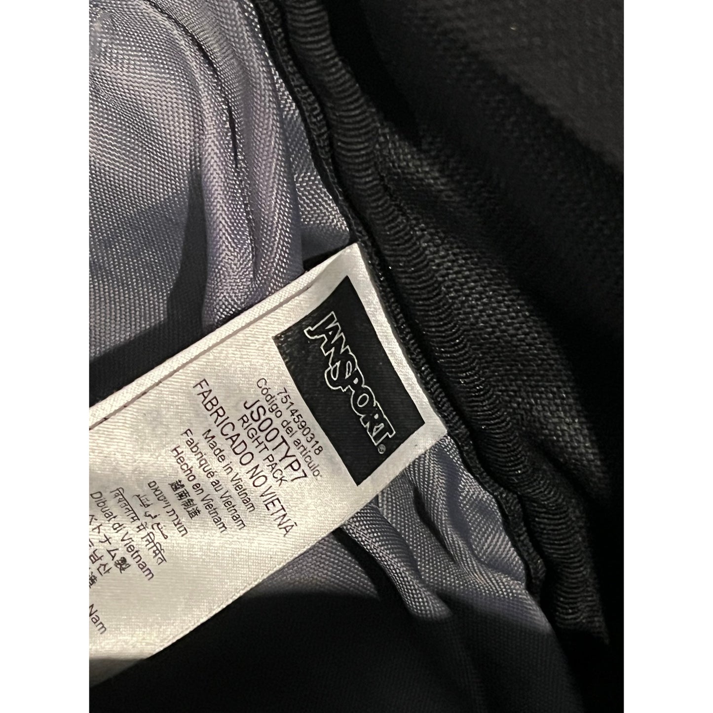 JanSport Right Pack Black 2 Section Backpack W Leather