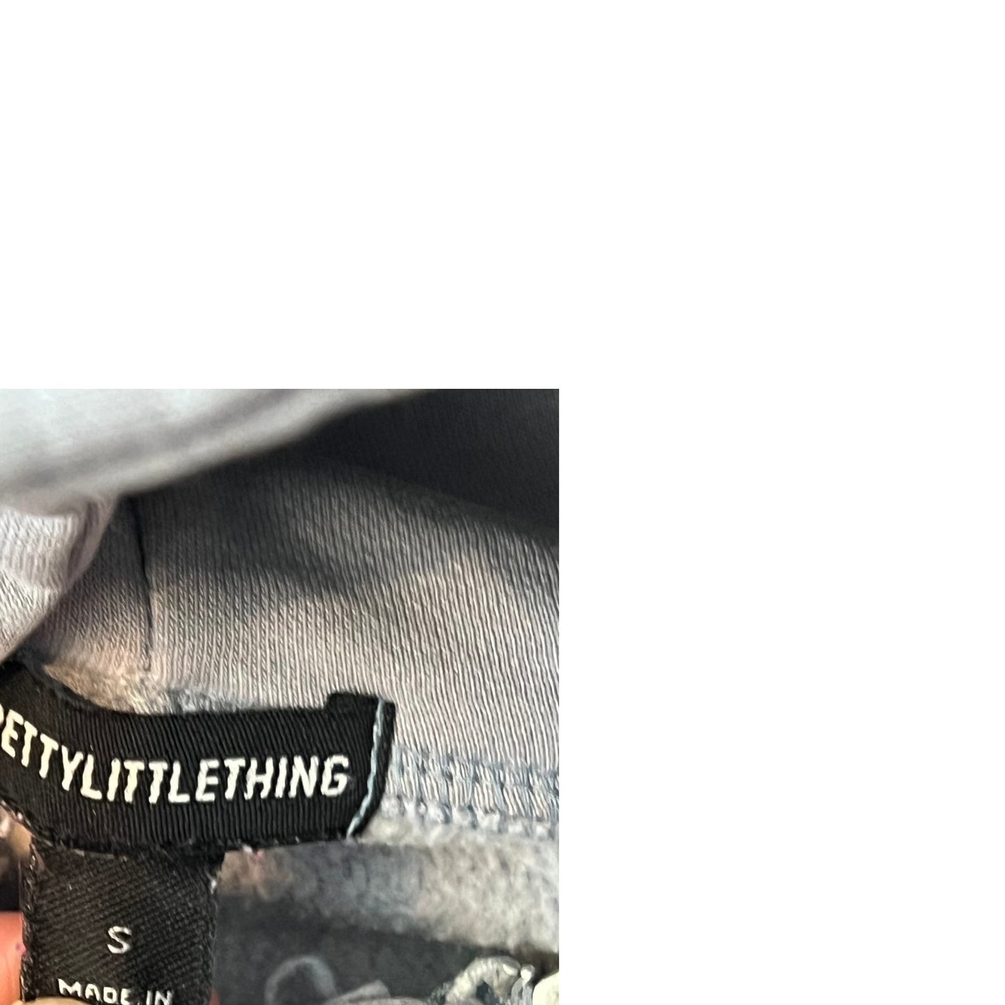 Pretty Little Thing Full Zip Crop Top Gray Hoodie Womans S