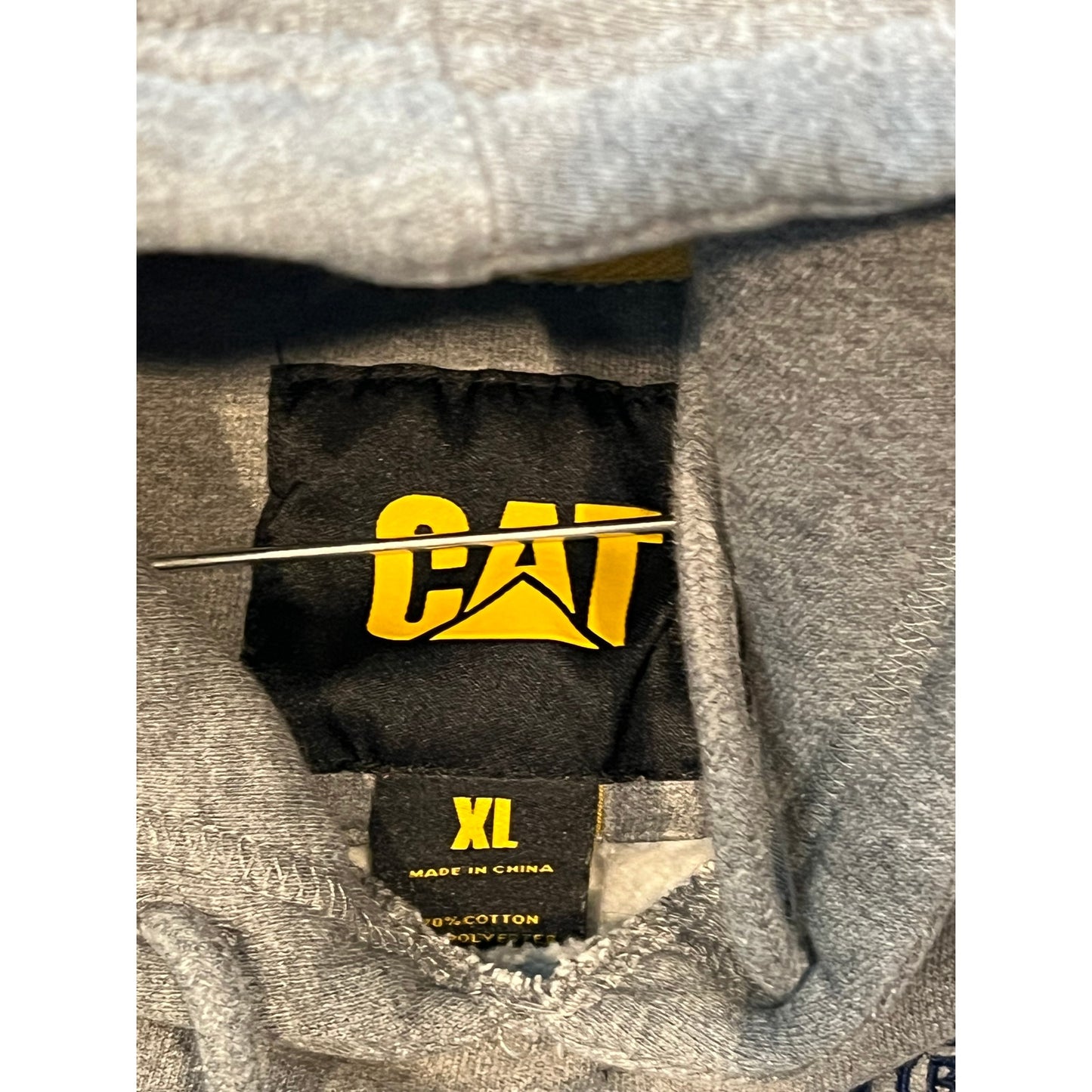 CAT Sweat à capuche épais gris pour homme XL