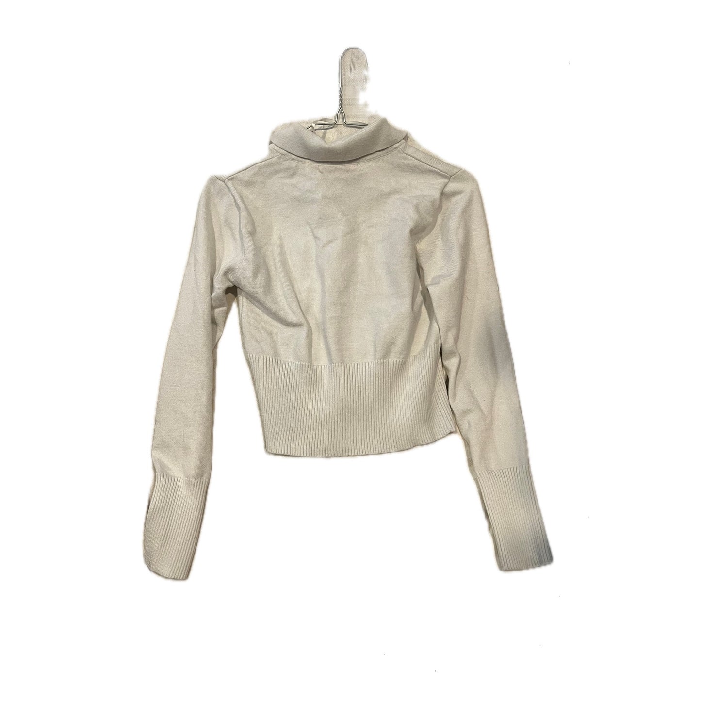 Coco & Shay White Cropped Button Sweater - Womans Size XS