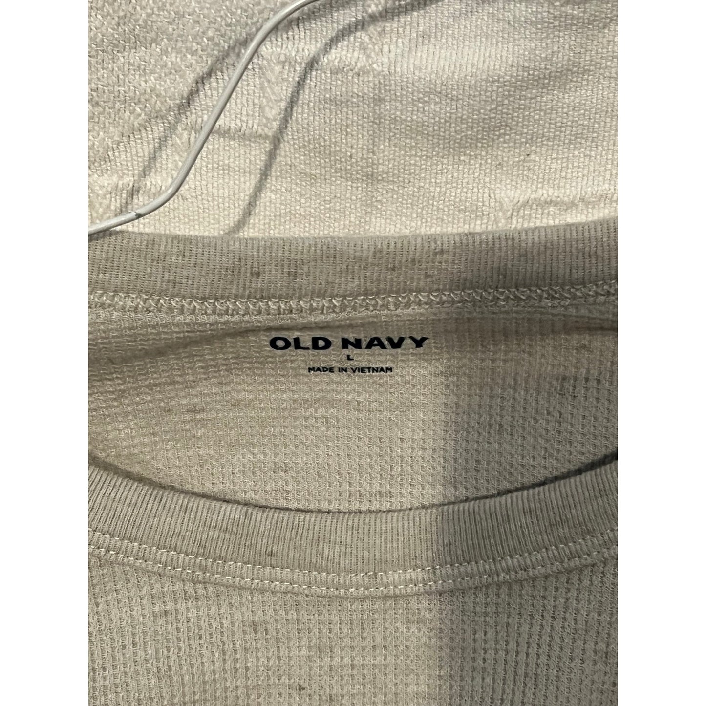 Old Navy Gray Beige Thermal Shirt Mens Large