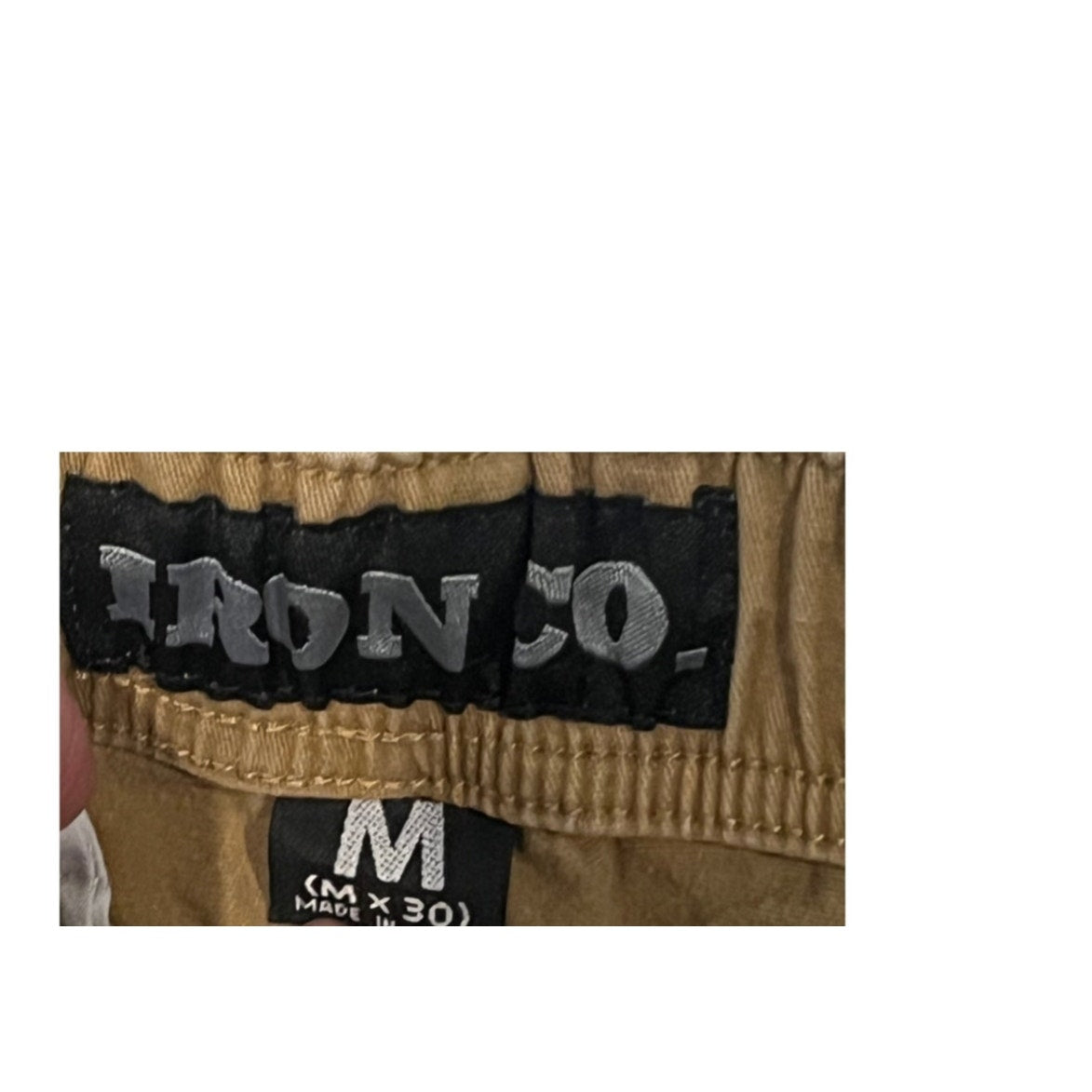 Iron Co Beige Cargo Joggers Mens Medium Inseam 30"